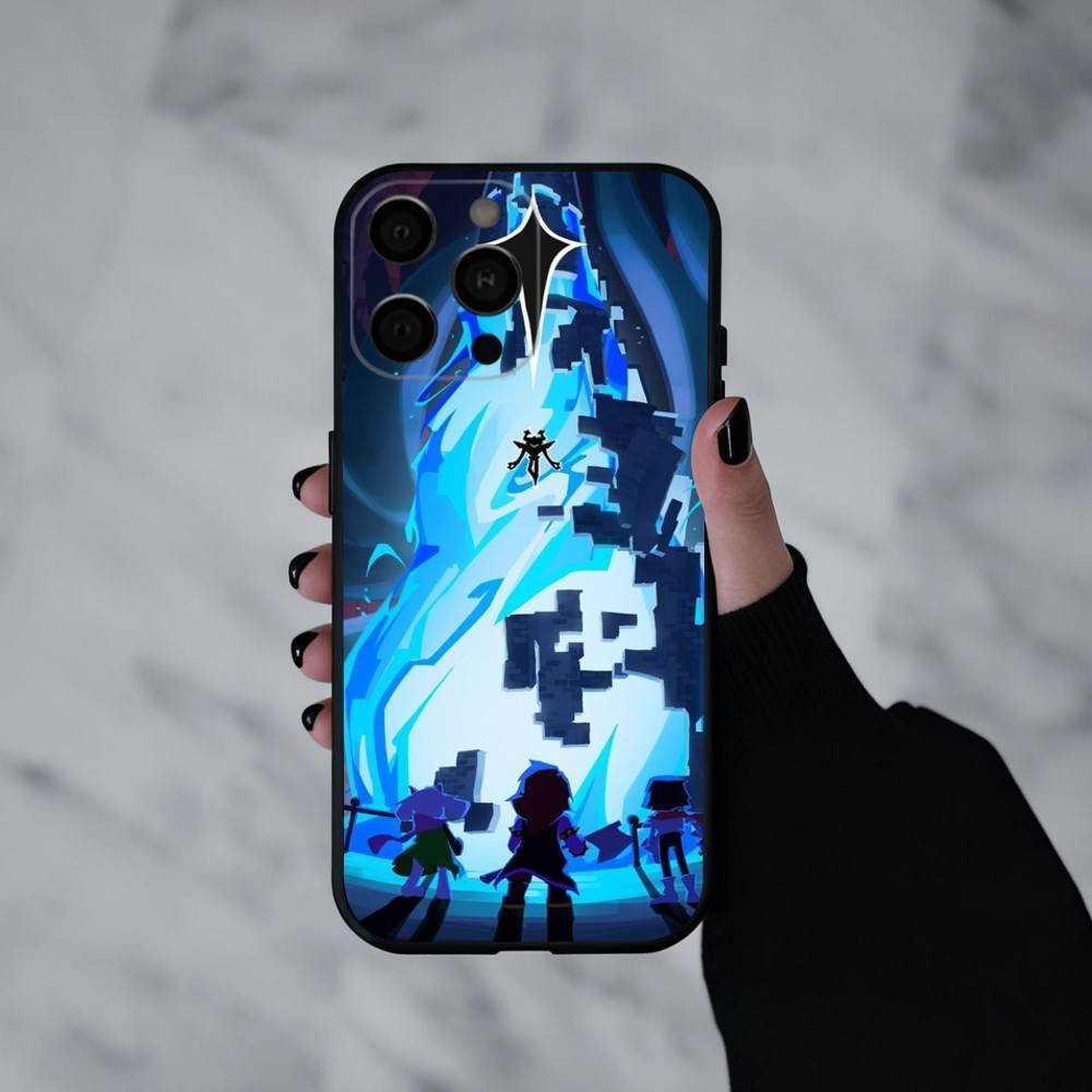 Чехол для телефона D-Deltarune-E для iPhone 17pro, 16, 15, 14, 13, 12, 11 Plus, Pro Max, XS, Мягкий силиконовый черный чехол