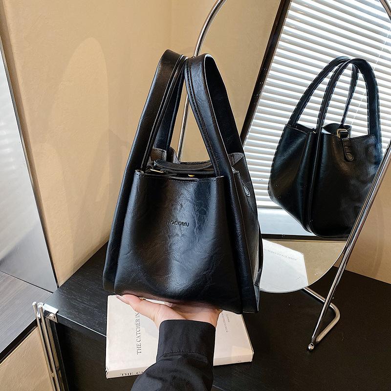 Премиальная ретро сумка-тоут женская новая модная нишевая дизайнерская на плечо через плечо сумка-ведро