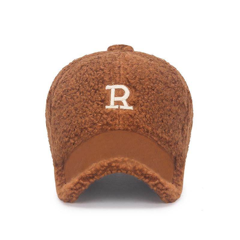 Teddy Fleece Winter Baseball Cap With Curved Brim And Adjustable Strap For Womens Streetwear