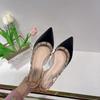 Rivet Side Empty Sandals Women's Flat Bottom 2025 Spring New Willow Nail Bag Head Shoes Sexy Pointed Versatile Single Shoes Ins