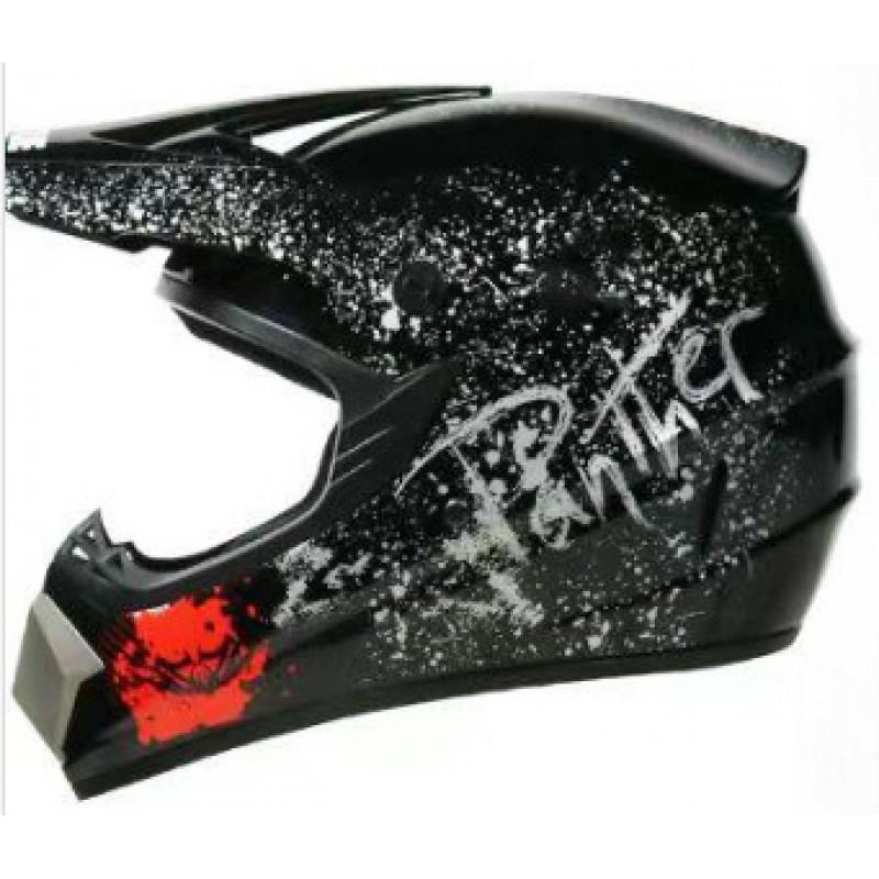 ABS Full-coverage Off-Road Motorcycle Helmet Adults Semi-Open Face Design With Visor Mask Gloves Kit
