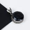 Серебряный кулон с драгоценным камнем черная шпинель из серебра 925 пробы — дизайн ручной работы, повседневные украшения, уникальные подарки с подвеской из черной шпинели
