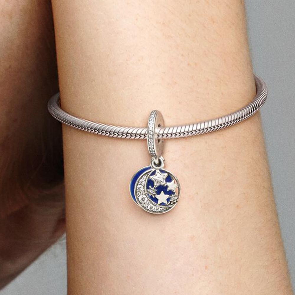 Подвески серии Blue Galaxy/Star для женщин, подходят для женщин, аксессуары для браслетов «сделай сам», подарок на день рождения, Новый год