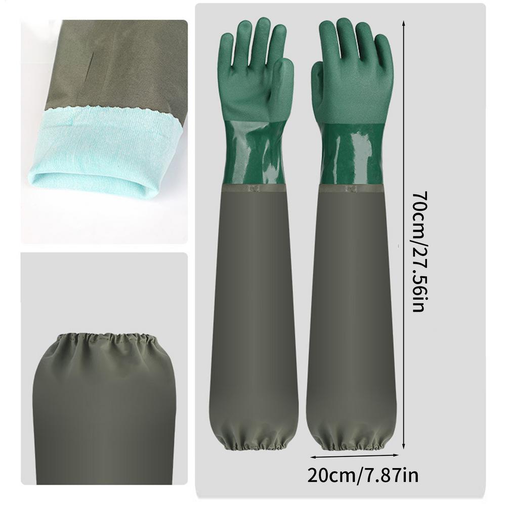 1Pair Rubber Gloves 70Cm Long Aquatic Industry Gloves Arm Guards Thickened Water Operations Fishery Work Gloves Oil-Resistant
