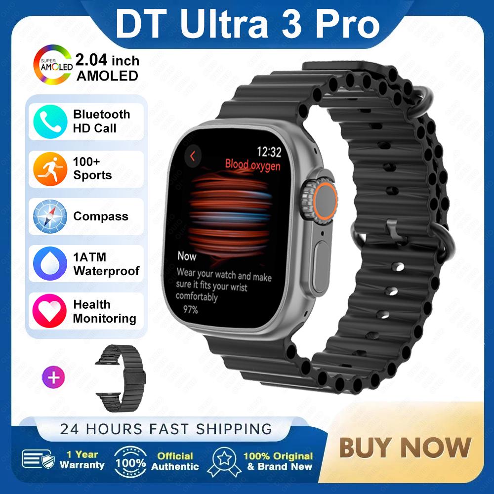 2025Новые DT Ultra 3 Pro Google map NFC Смарт-часы 32G Память Музыка Видео NFC Bluetooth Звонок Водонепроницаемые Смарт-часы