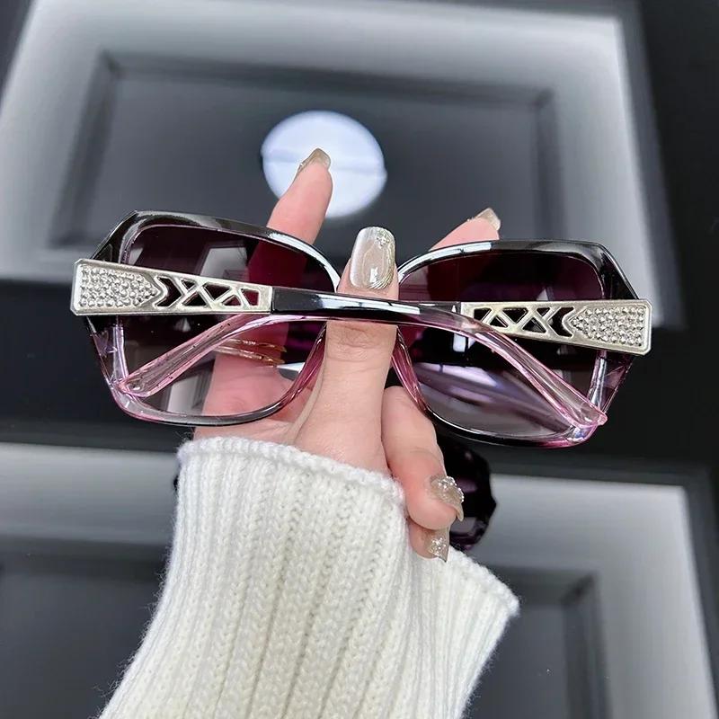 Vintage Oversized Sunglasses Women Brand Big Frame Retro Sun Glasses Female Fashion Shades Black Gradient