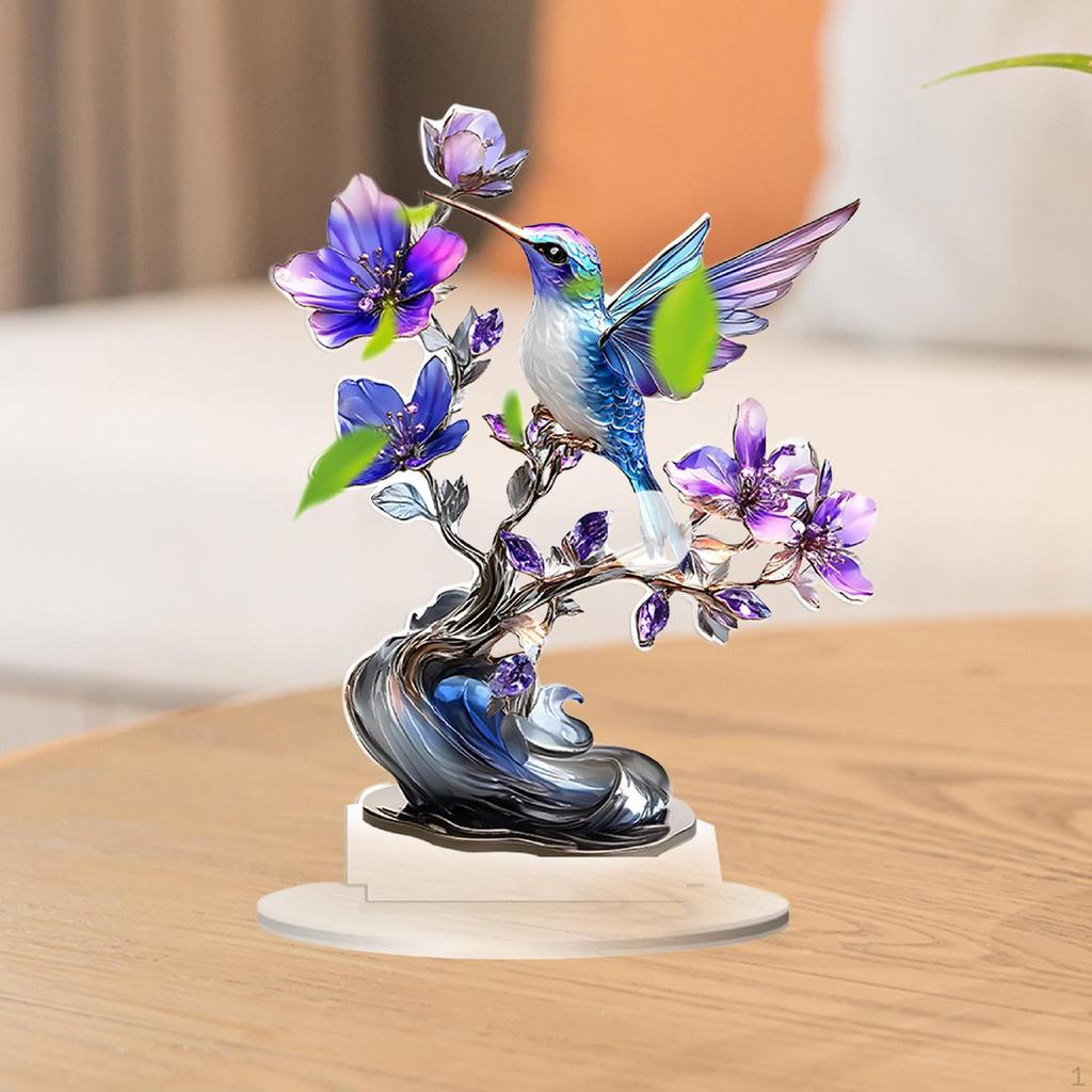 2D Flat Colorful Pattern Table Sign Acrylic Accessories Waterproof Multipurpose with Base Desk