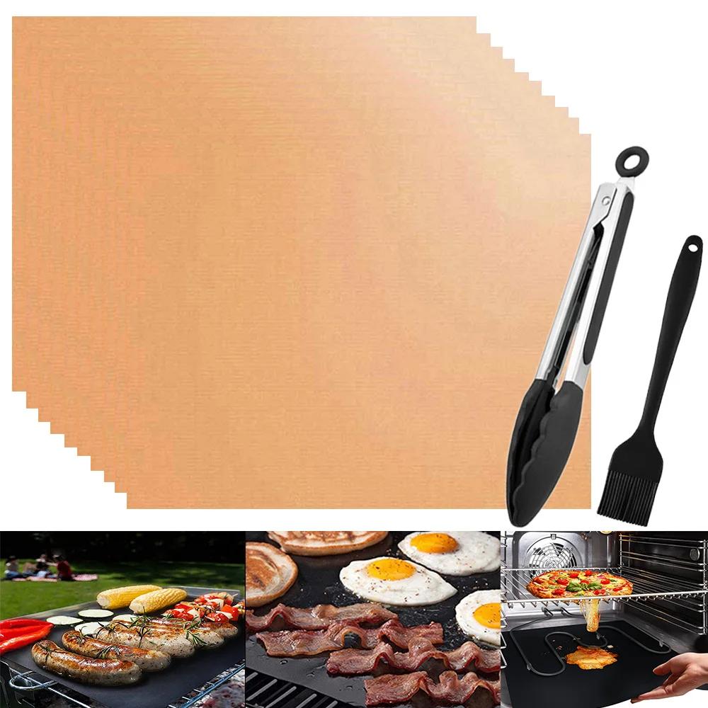 На открытом воздухе Кемпинг Пикник Антипригарный коврик для гриля для барбекю Многоразовый противень для выпечки для барбекю Инструмент для духовки Кулинарные принадлежности Противень для гриля для барбекю