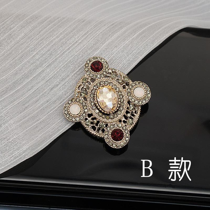 British Vintage Baroque Court Brooch Medieval Men'S And Women'S Suit Micro Diamond Pearl Flower Brooch Coat Accessories