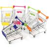 Mini Supermarket Shopping Trolley Cart Desktop Model Children's Toys Home Decoration Storage Miniature Ornament Toy Gift