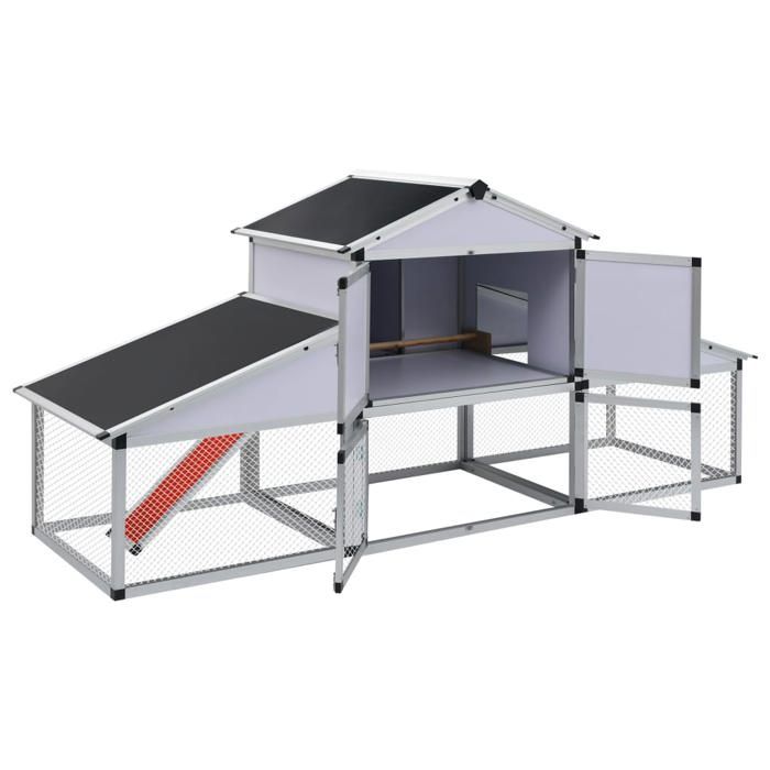 VidaXL Chicken Coop with Ramps and Nesting Box Aluminum