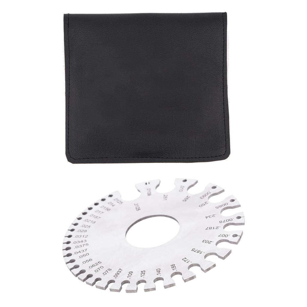 Stainless Steel 2 Sides Round Wire Thickness Measurer Tester Ruler Gauge Diameter Tool