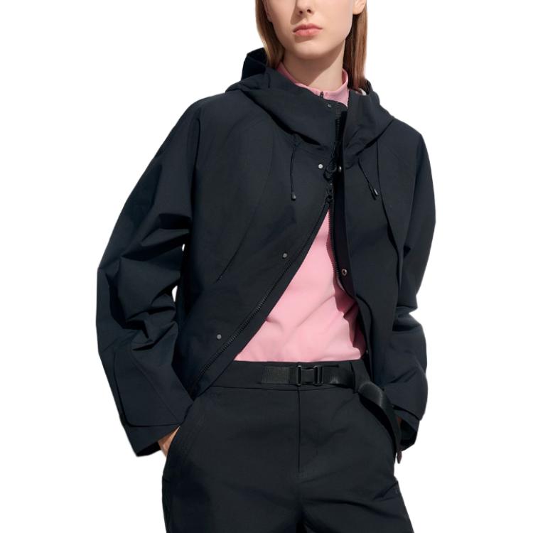 Fila Фитнес Свободный Капюшон Водонепроницаемый Ветрозащитный Дышащий Прочный Дождевик Мужская Верхняя Одежда Черный A51M441703F-BK