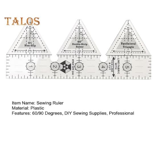Линейка для квилтинга 60/90 градусов, шаблон линейки для лоскутного шитья, руководство по трафарету, проекты для самостоятельного шитья, раскрой ткани, линейка для дизайна одежды