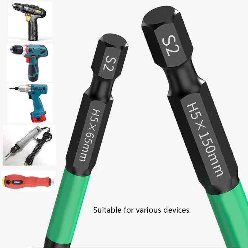 Ударопрочная магнитная вставка-бита с высоким крутящим моментом, шестигранная силовая бита, легированная сталь, сменная бита для электрической отвертки