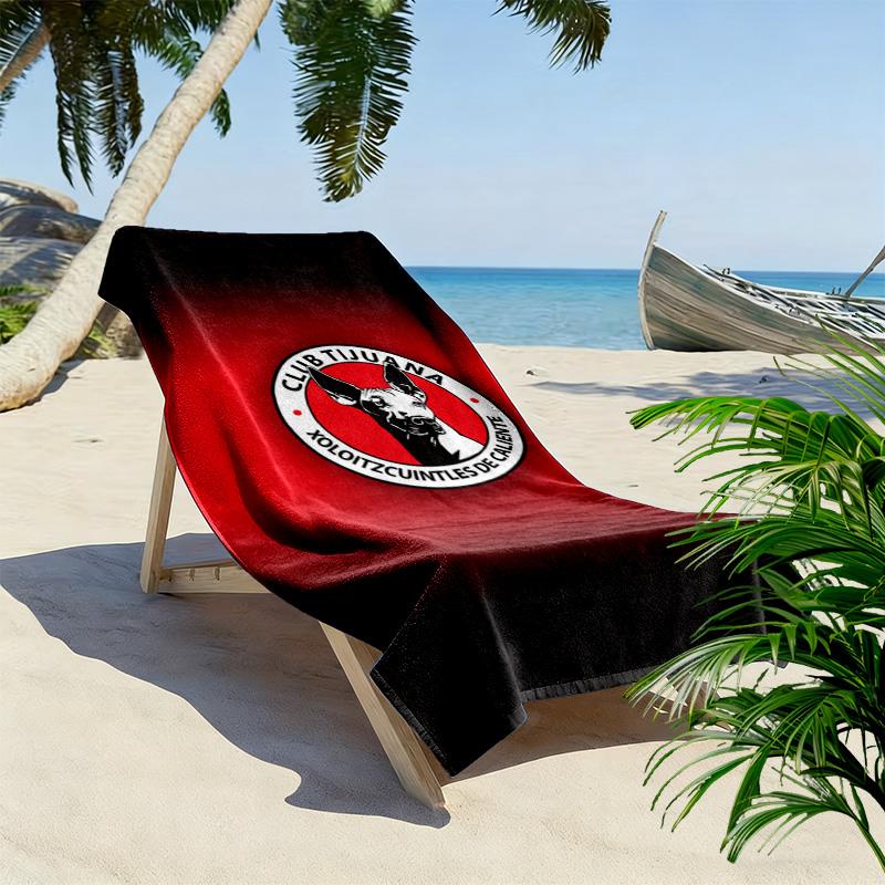 Tijuana Logo Print Beach Towel, Large Soft Quick Dry Towel for Beach Camping Swimming