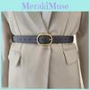 Vintage Womens Style Waist Belt Elliptical Metal Buckle Dress Belt Shapewear