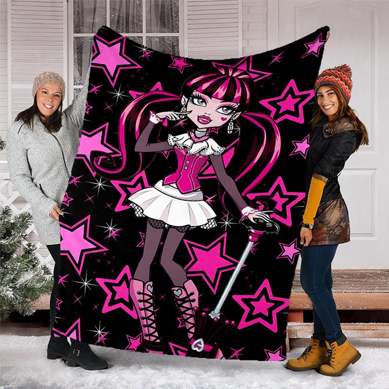 Monster High Theme Printed Blanket - Perfect for Couch, Bed, Travel & Outdoor Use | Machine Washable, Cozy & Durable.
