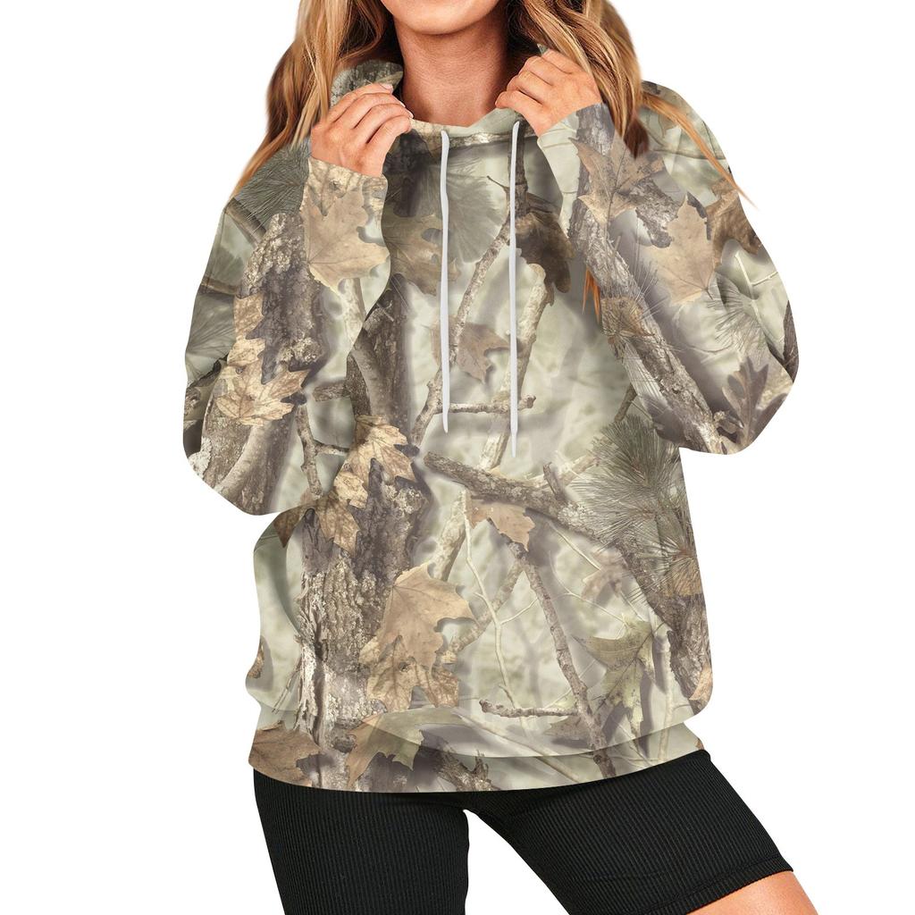 Женская мода повседневная универсальная повседневная толстовка с рисунком повседневная с длинным рукавом уличная камуфляжная толстовка с длинным рукавом с принтом