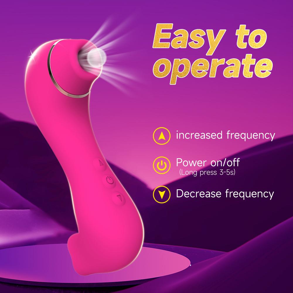 2-in-1 Sucking Vibrator with Tongue Licking 10 Modes Vagina Clitoris Stimulator Oral Sucker Erotic Sexy Sex Toy for Women