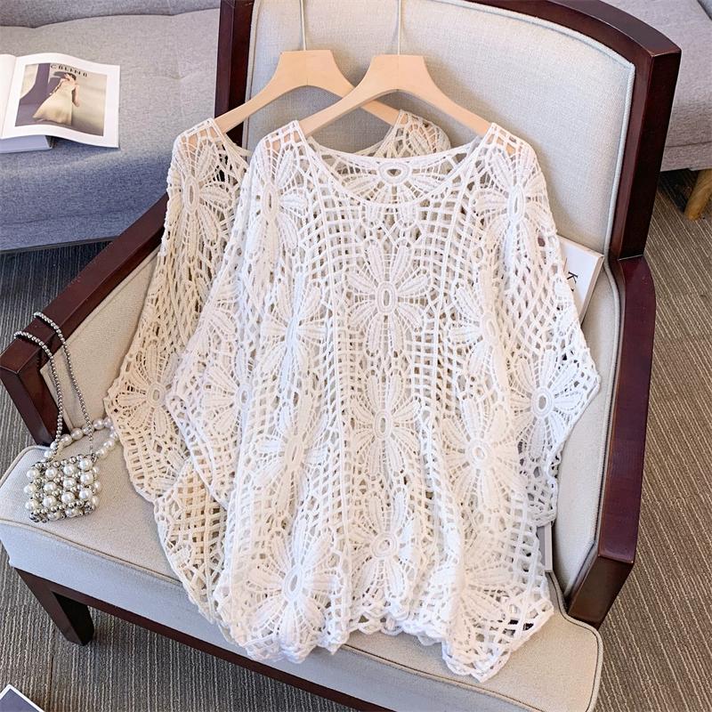 Dimanaf 2024 Новые летние женские футболки с принтом «летучая мышь» без рукавов, базовые кружевные модные топы, кружевные футболки, повседневные свободные футболки