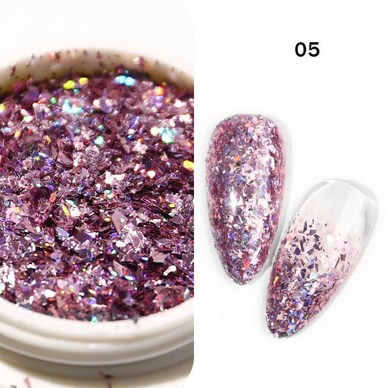 6 Pcs/Set Glitter Flakes Irregular Aluminum Foil Sequins For Nails Chrome Powder Winter Manicure Nail Art Decorations