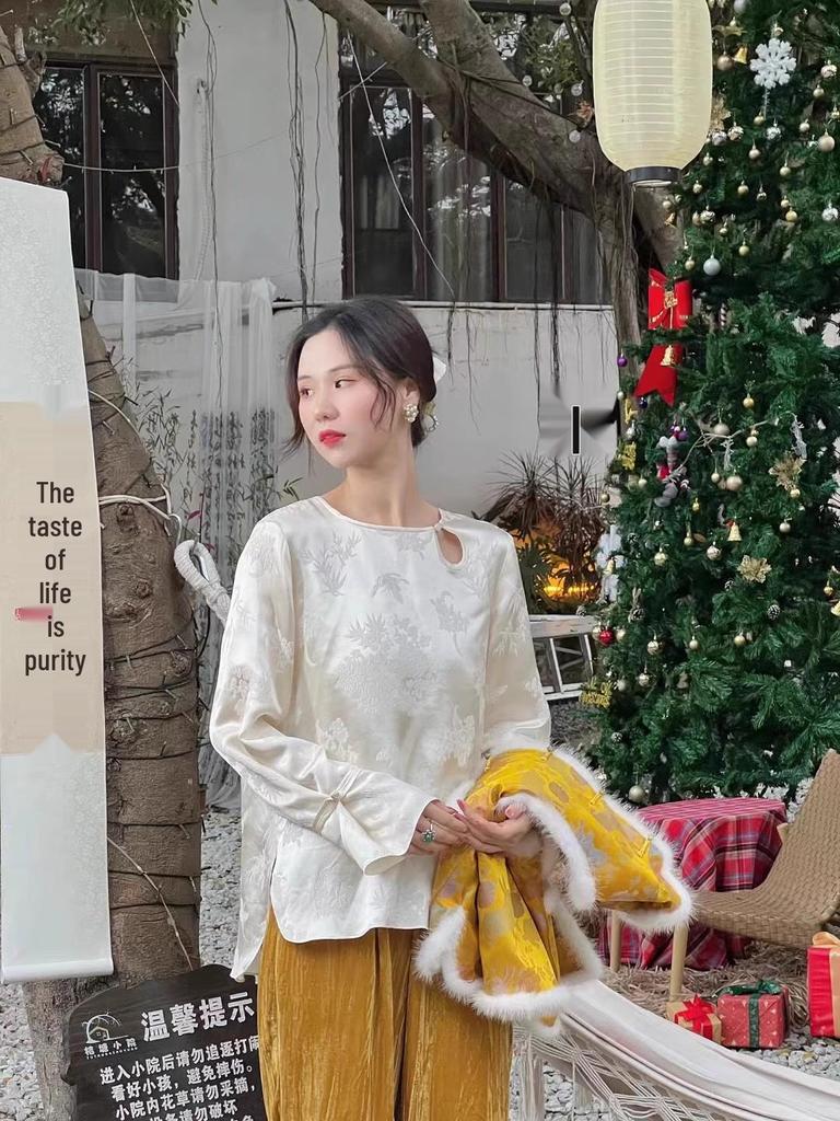 Шелковый креп Национальный стиль Дзен Чайный художник Топ