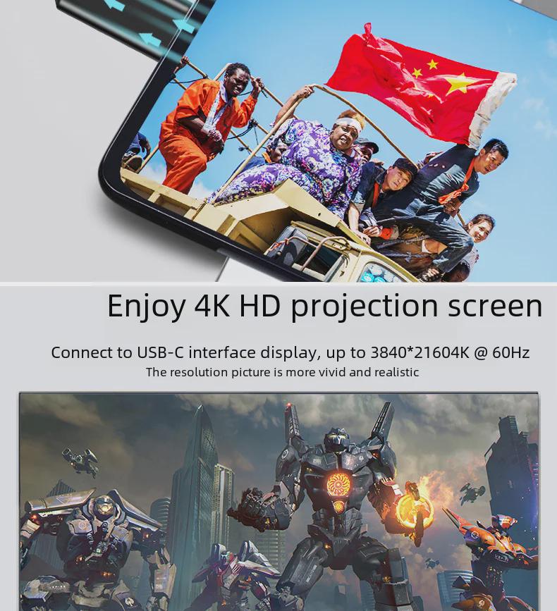 Кабель Type-C - Type-C USB3.2 Gen2x2 Male, быстрая зарядка 100 Вт PD, проекция 4K.