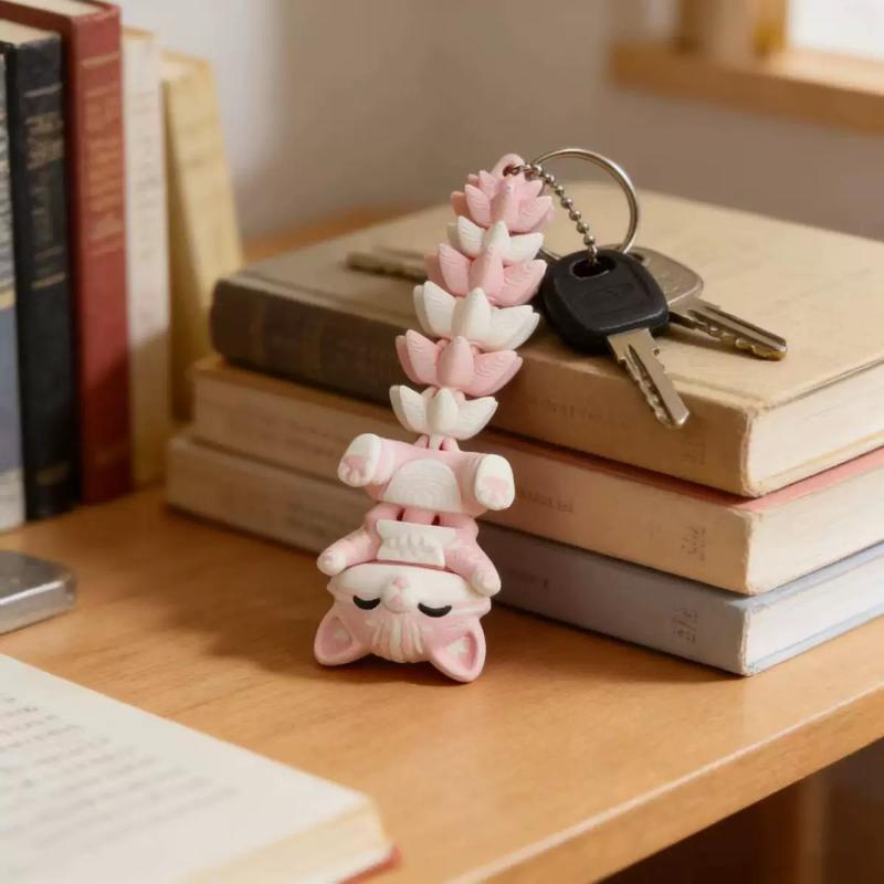 2 шт. 3D шарнирный брелок-лиса-кошка, подвижная игрушка-антистресс, подвеска-животное для украшения сумки, креативный подарок для друзей