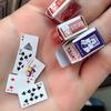 2 Pcs Mini Playing Cards and Box of Chips Super Small Travel Poker Cards Fun Board Game Gift Mini Board Game Poker, Box of 80 Chips