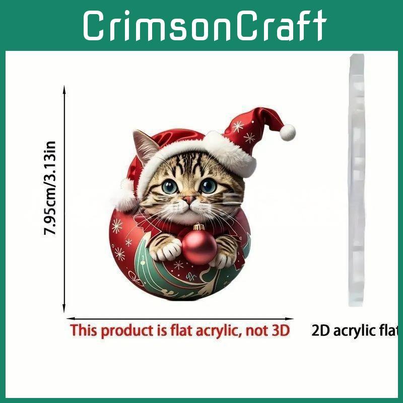 Car Interior Ornament Acrylic Cat Cartoon Style For Christmas Decoration And Holiday Gift