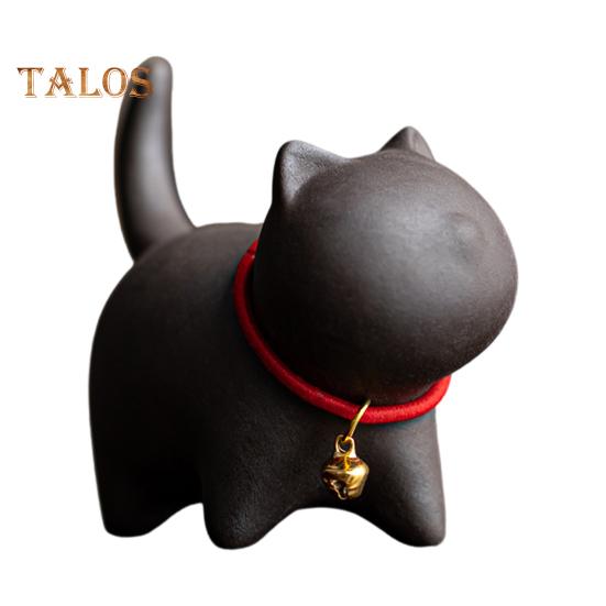 Чайный сервиз «Котенок» с изображением питомца в стиле кунг-фу, изготовленный вручную из фиолетового песка, для чайного домика в стиле восточной элегантности, для стола, домашнего офиса, чайной комнаты, уникальный подарок для любителей чая