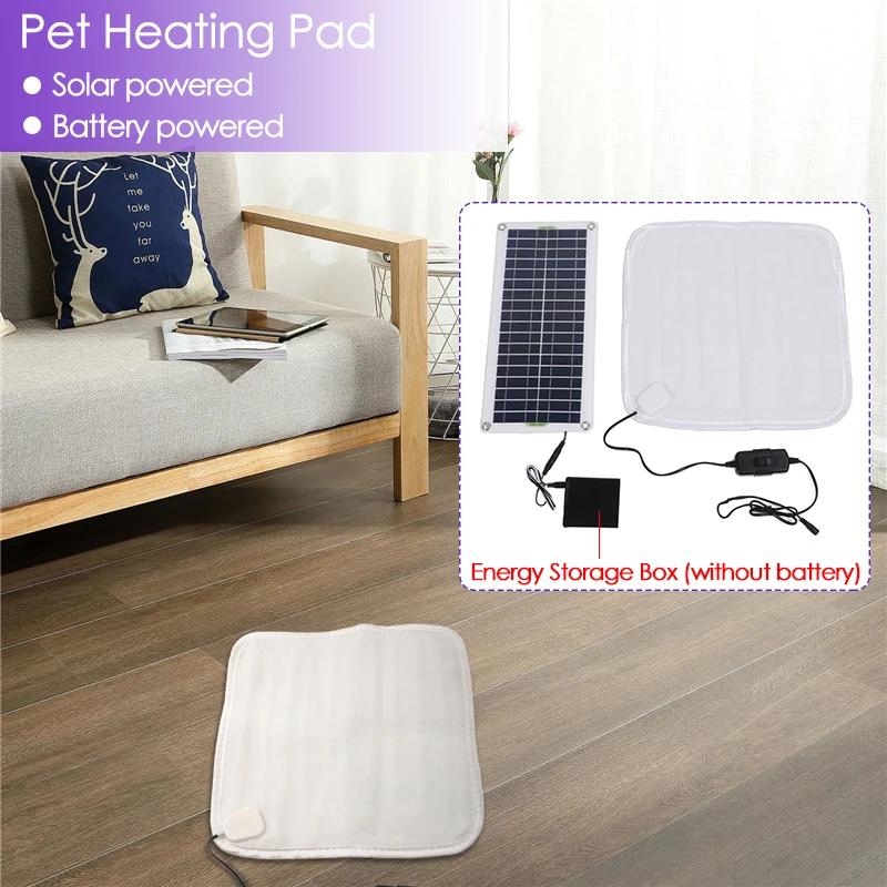 12V 50W Solar Panel Powered Electric Heating Blanket Winter Cat Dog Warmer Outdoor Indoor Battery Powered Pet Heater