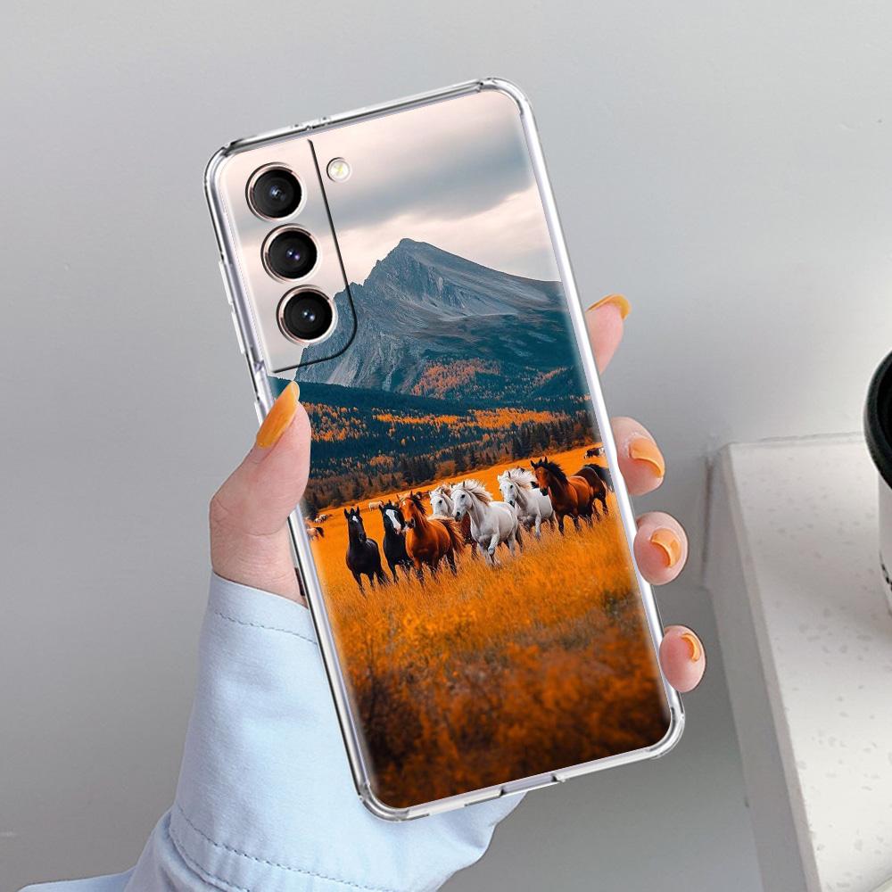 Чехол для телефона Samsung Galaxy S26 S25 S24 S23 S22 Ultra S20 S21 FE 5G Plus Мягкий прозрачный чехол Пейзаж с горными вершинами