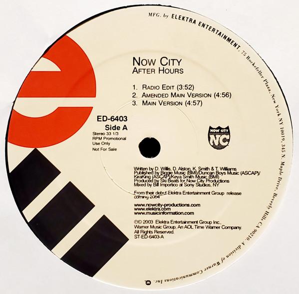 12-дюймовая пластинка NOW CITY After Hours ED6403 Elektra 2004 US Rap HipHopRB Б/у