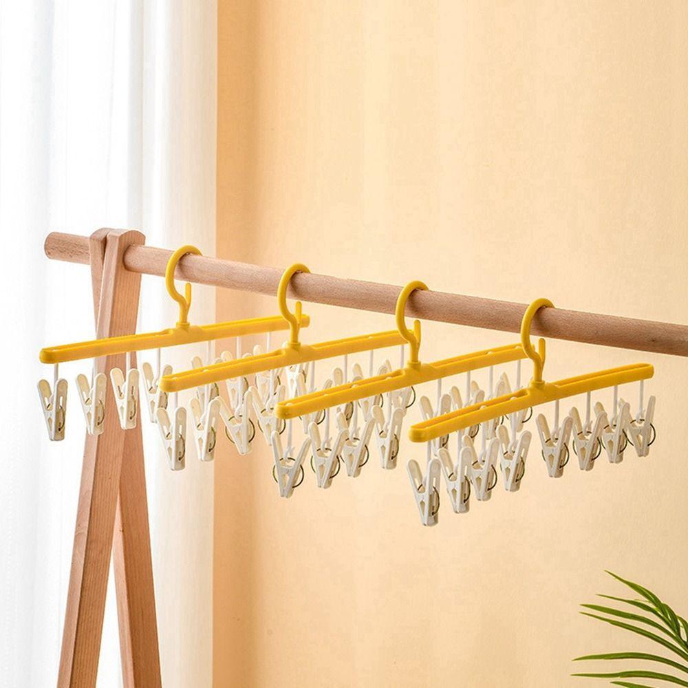 Пластиковая вешалка для сушки одежды с 8 зажимами, ветрозащитная, бесшовная, нескользящая, держатель для нижнего белья и носков, общежитие