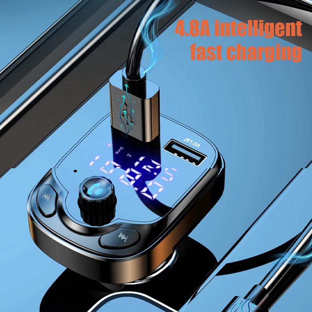 3.1A Автомобильное зарядное устройство для телефона Быстрая зарядка 3.0 PD Быстрая зарядка USB Автомобильное зарядное устройство U Disk MP3-плеер Bluetooth 5.0 FM-передатчик