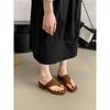 Pinch-in High-heeled Slippers Female Summer Wear New Suede Temperament Fairy Style with Skirt Thick Heel Sandals