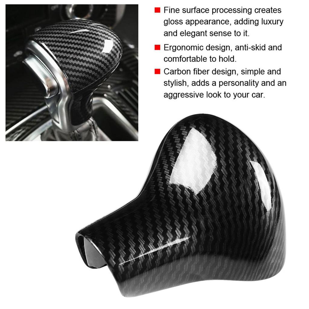 Car Carbon Fiber Style Interior Shift Knob Cover Trim Fit for S6 S7 A6L A5 A7 A4L Q7 Q5