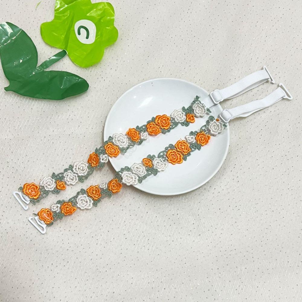 Adjustable Floral Bra Straps with Lace Trim Flower Lingerie Strap Fashion Underwear Strap  Women