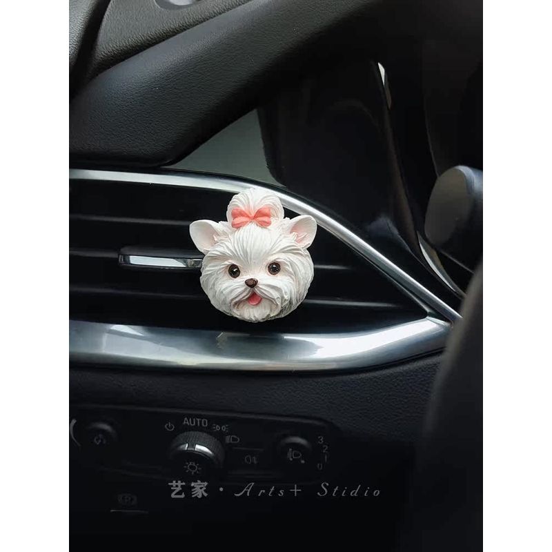 Maltese Dog Car Perfume Aromatherapy Car Air Conditioner Vent Decoration Dog Diffuser Stone Fragrance with a High-End Feel
