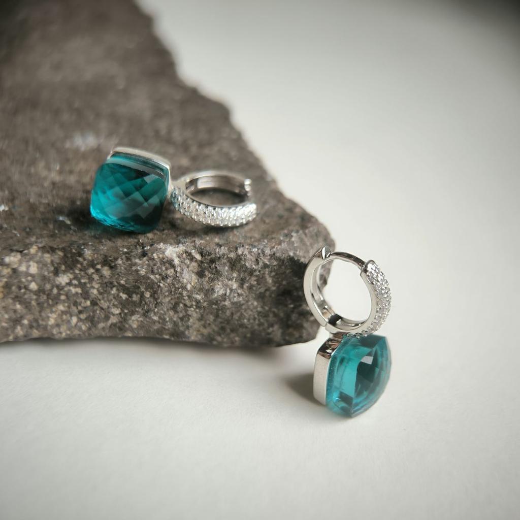 Серебряные серьги с фианитами (2177128)