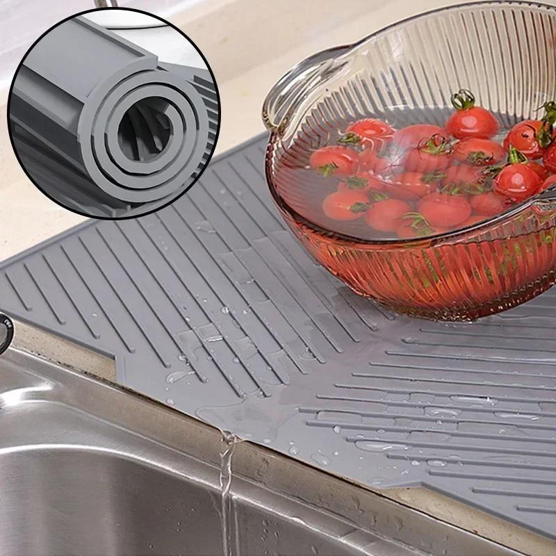 Silicone Drain Mat Three Models Bar Insulation Mat Bar Sink Drain Food Utensil Mat Kitchen Decoration Silicone Mat Accessories