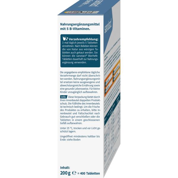 Zanotact Пивные дрожжи 400 таблеток