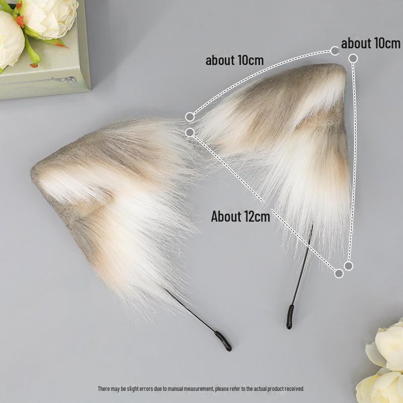 Повязка на голову с плюшевыми кошачьими ушками ручной работы для косплея - аксессуары для волос с ушками животных для костюмов и реквизита