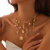 Exquisite Multilayer Necklace Elegant Cowboy Cowgirl Choker Adjustable Metal Collarbone Chain  Gift