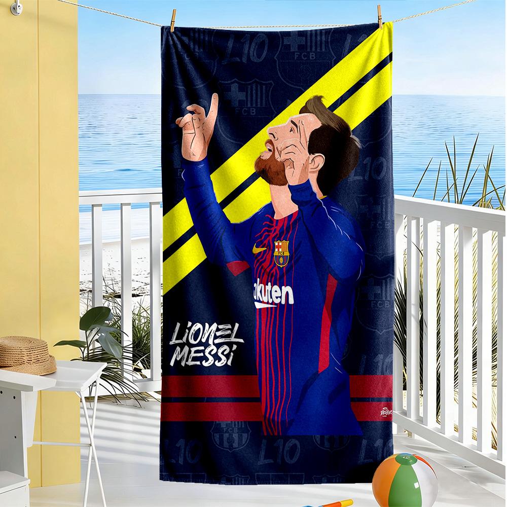 Messi Beach Towel Quick-Dry Soft Microfiber Comfortable Lightweight Perfect for Traveling Yoga Camping and Swimming