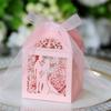 50 шт. свадебных коробок с лентами, винтажная маленькая подарочная коробка, резная полая коробка для конфет, дизайн в виде птичьей клетки, сахарница для свадьбы