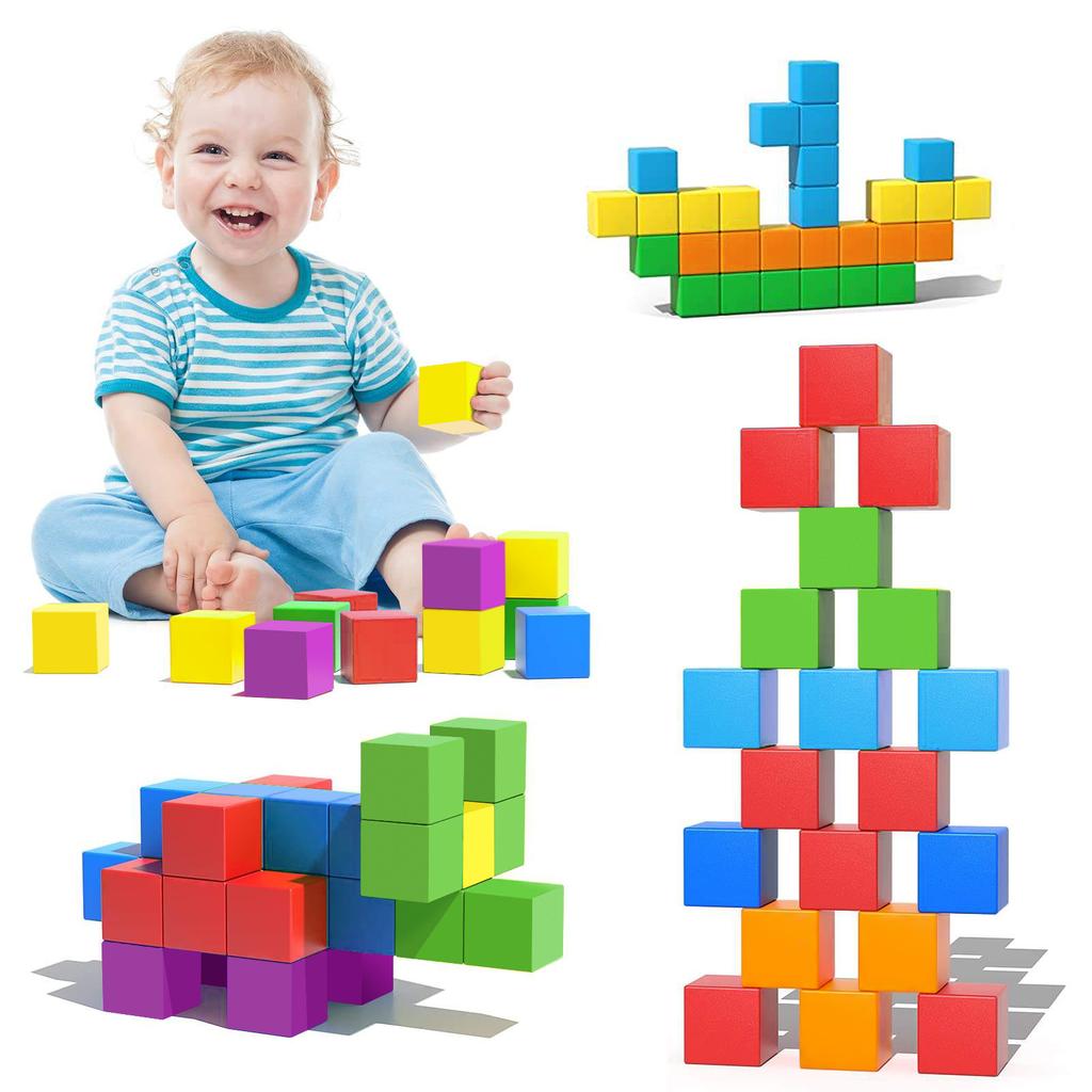 Educational Toys For Kids Learning Building Blocks Plastic Puzzle DIY 3D Magnetic Cubes 3.3cm Christmas Gifts For Toddler
