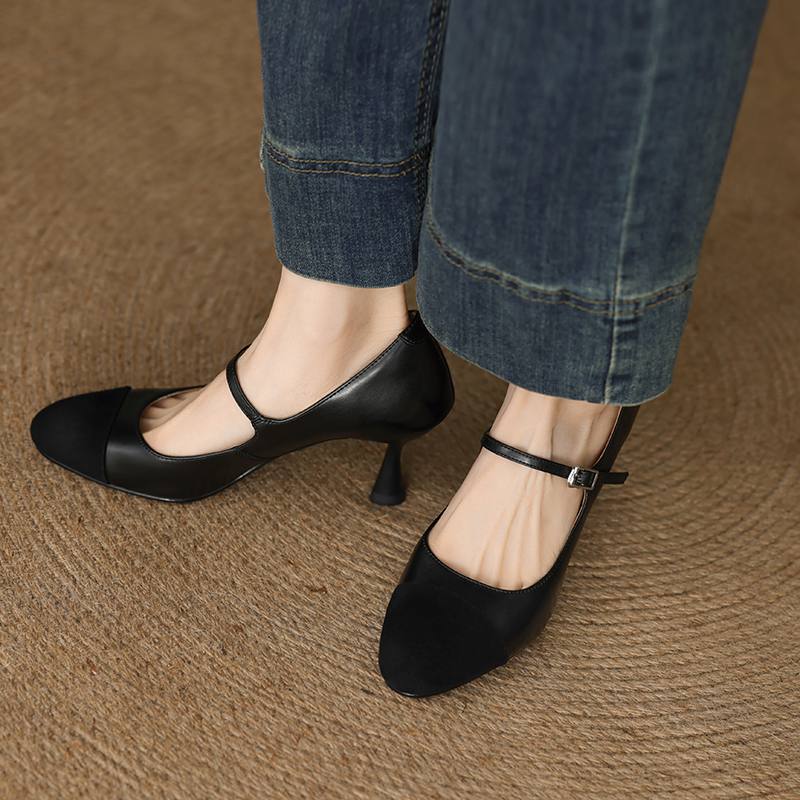 Krazing Pot Модные туфли из коровьей кожи весна-осень на шпильках с пряжками на ремешках женские туфли с круглым носком современные туфли-лодочки